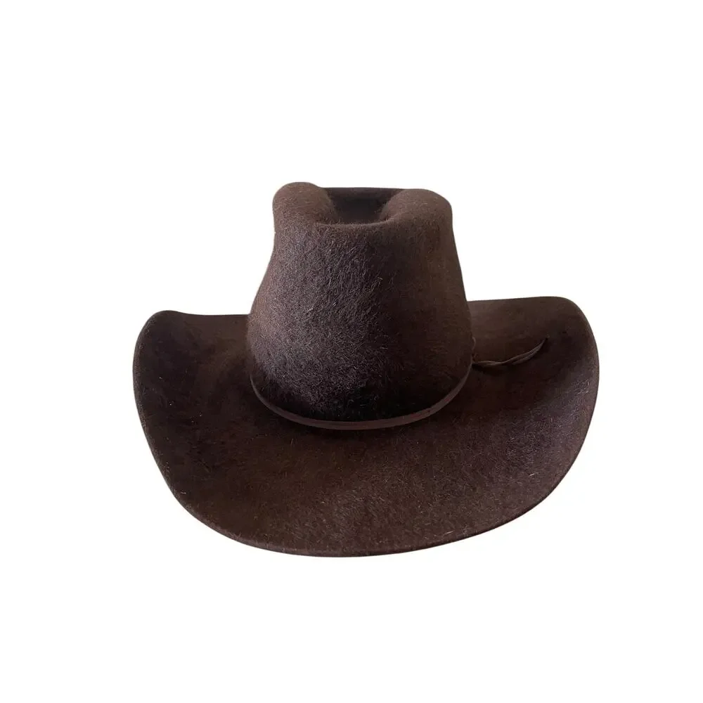 resistol chocolate-colored Rodeo King 10X Grizzly cowboy hat Sz; 7 1/8